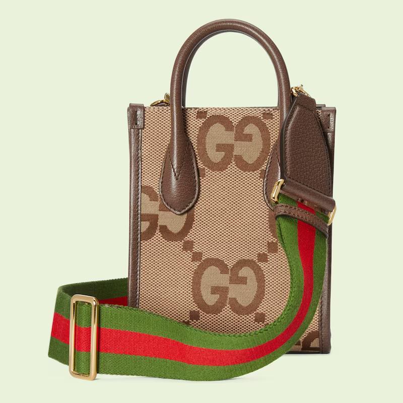 Túi Gucci Jumbo Gg Mini Tote Bag Nam Màu Da Nâu