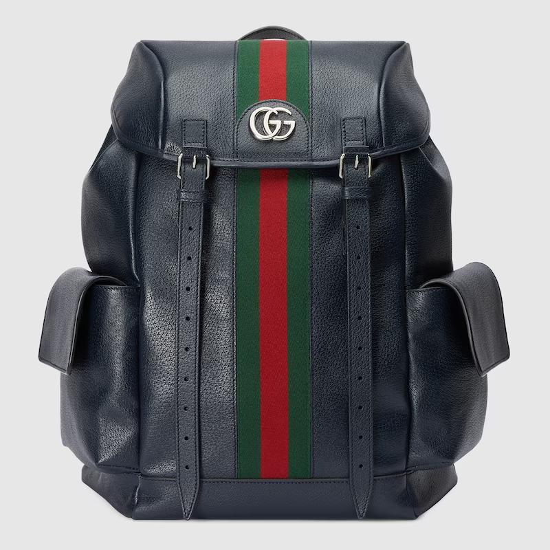 Túi Gucci Ophidia Medium Backpack With Web Nam Màu Xanh Đen