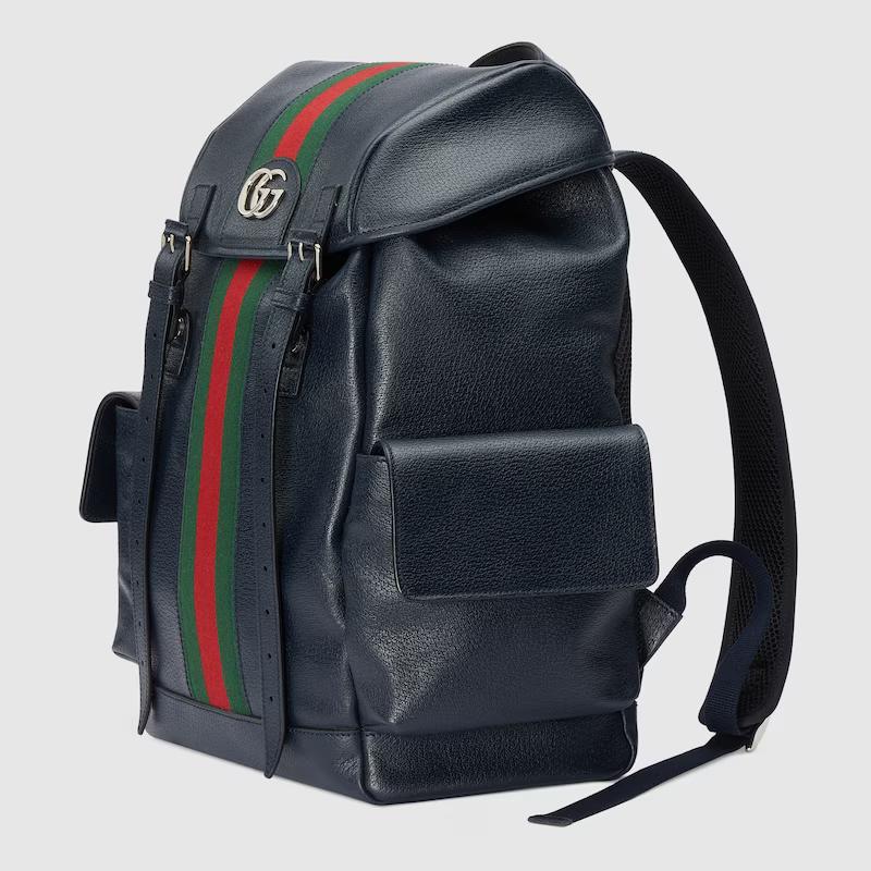 Túi Gucci Ophidia Medium Backpack With Web Nam Màu Xanh Đen