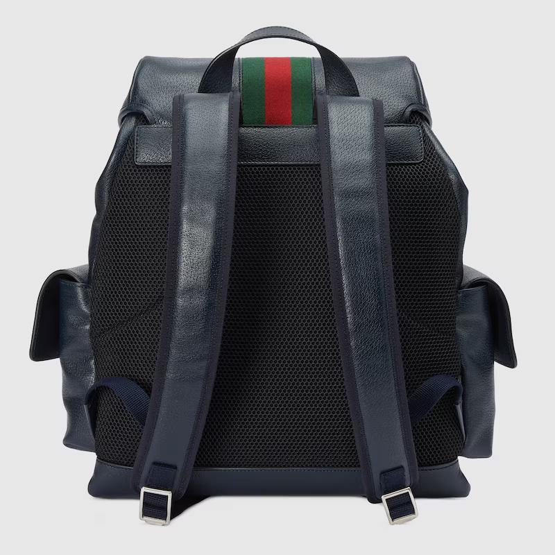 Túi Gucci Ophidia Medium Backpack With Web Nam Màu Xanh Đen