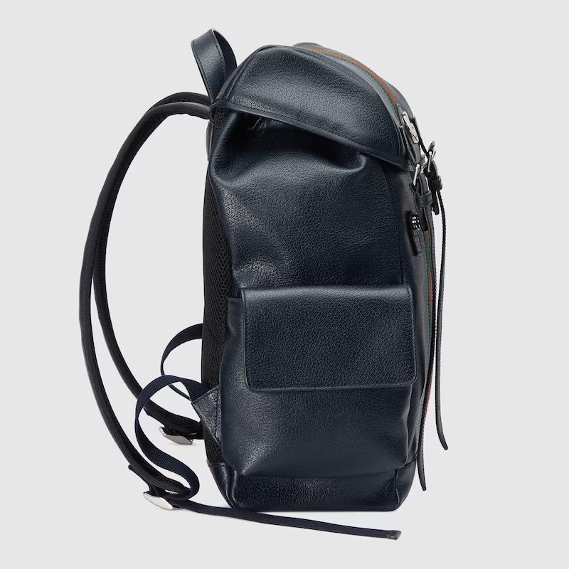 Túi Gucci Ophidia Medium Backpack With Web Nam Màu Xanh Đen