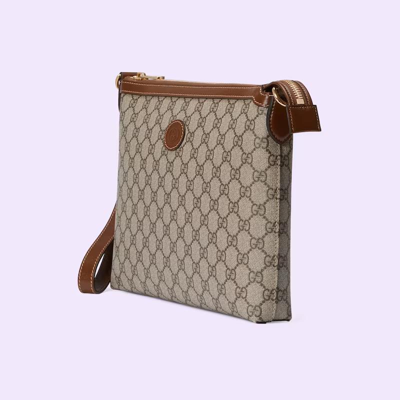 Túi Gucci Messenger Bag With Interlocking G Nam Màu Da Nâu