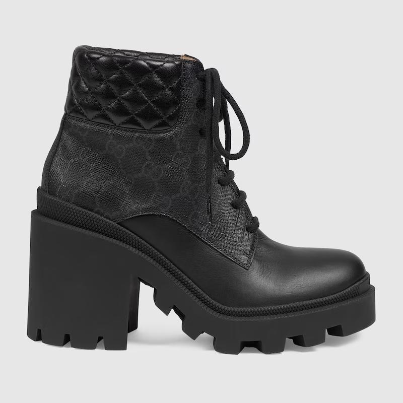 Giày Gucci Gg Ankle Boot Nữ Đen Cao Cổ