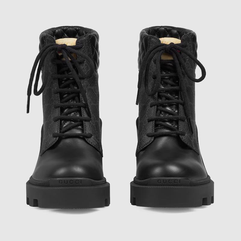 Giày Gucci Gg Ankle Boot Nữ Đen Cao Cổ