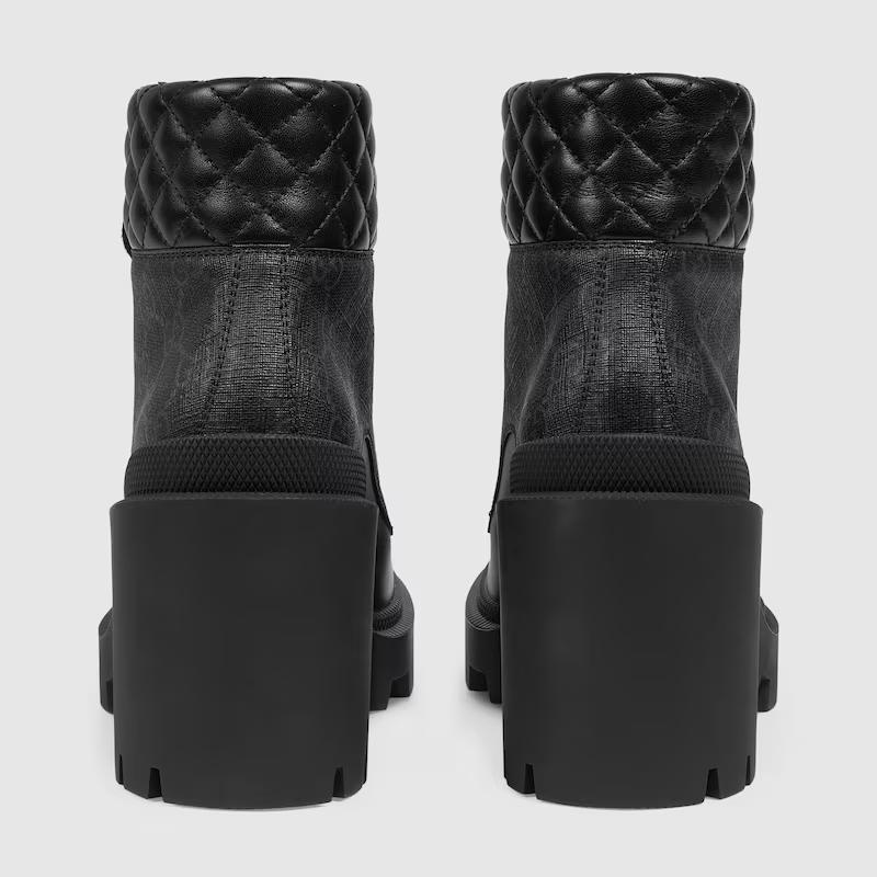 Giày Gucci Gg Ankle Boot Nữ Đen Cao Cổ