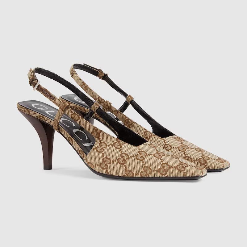 Giày Gucci Gg Slingback Pump Nữ Nâu