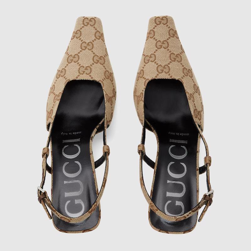 Giày Gucci Gg Slingback Pump Nữ Nâu