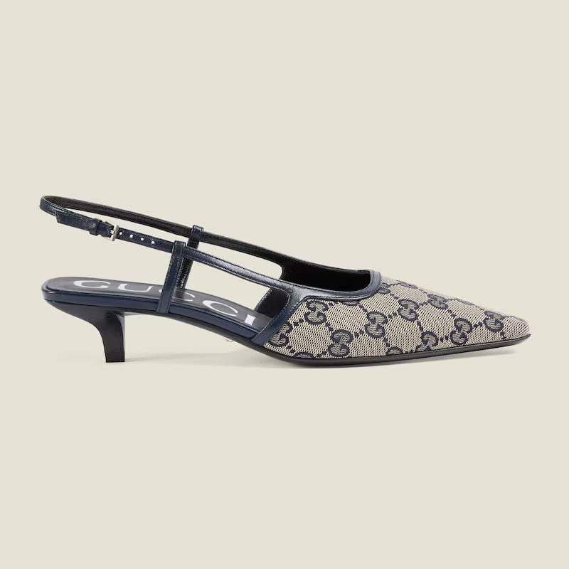 Giày Gucci Gg Slingback Pump Nữ Xám 