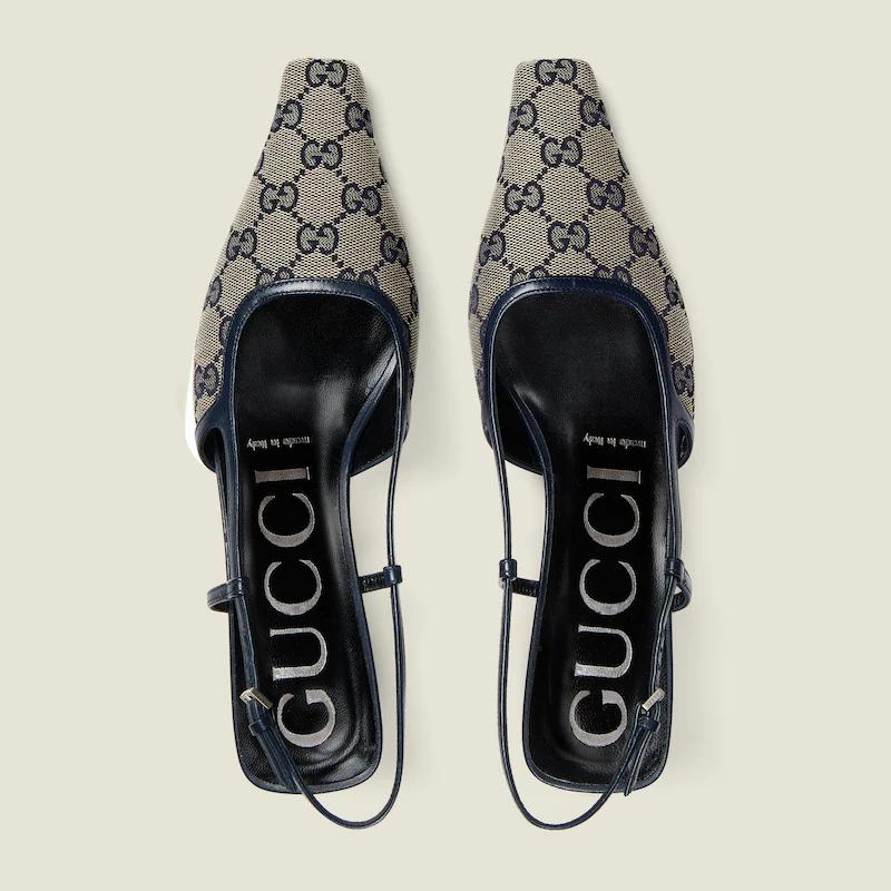 Giày Gucci Gg Slingback Pump Nữ Xám 