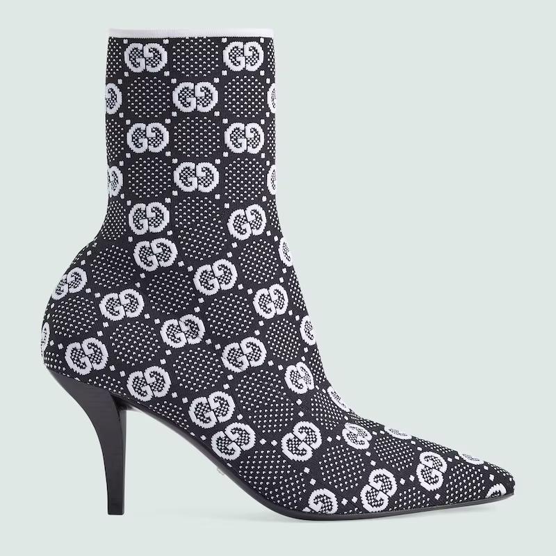 Giày Gucci Gg Knit Ankle Boots Nữ Xám