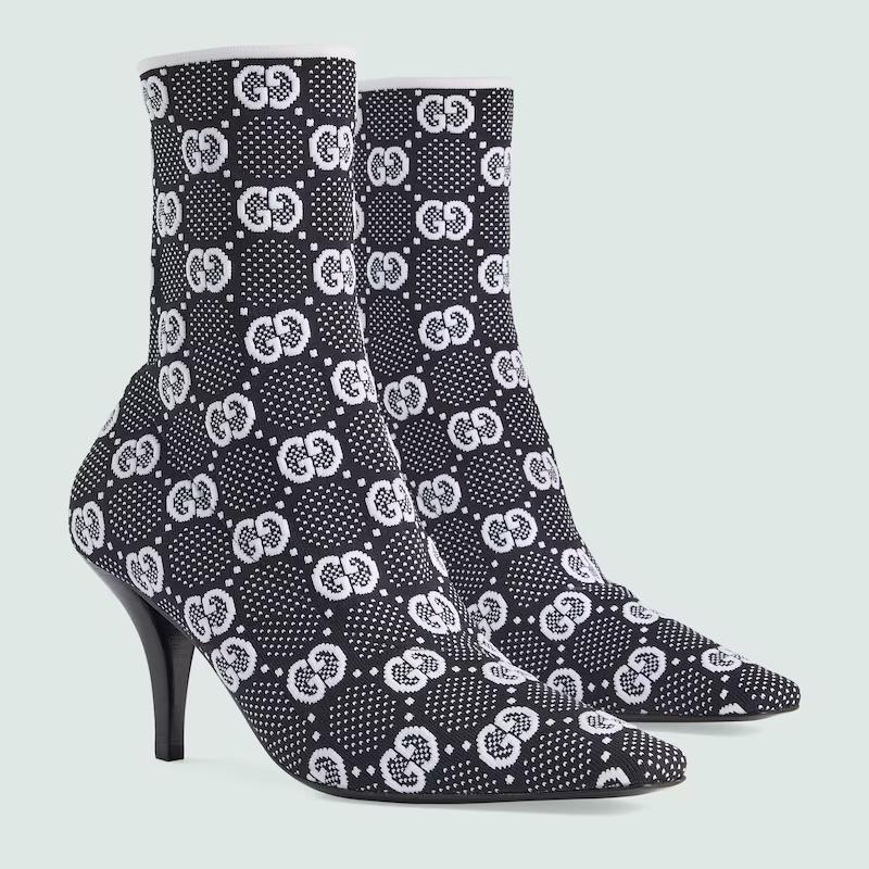 Giày Gucci Gg Knit Ankle Boots Nữ Xám