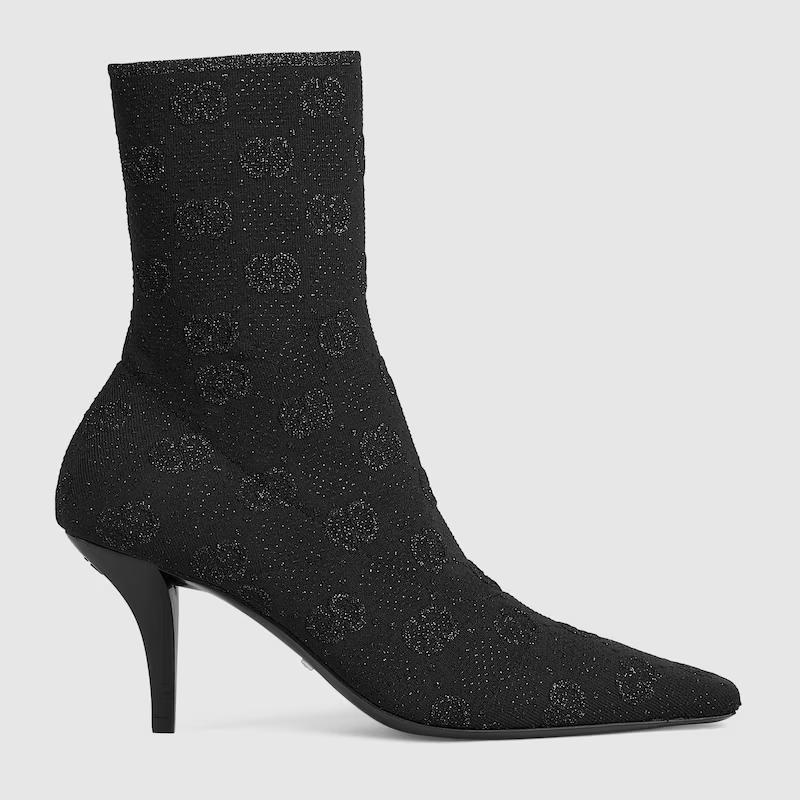 Giày Gucci Gg Knit Ankle Boots Nữ Đen