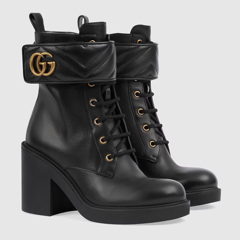 Giày Gucci Boot With Double G Nữ Đen Cao Cổ