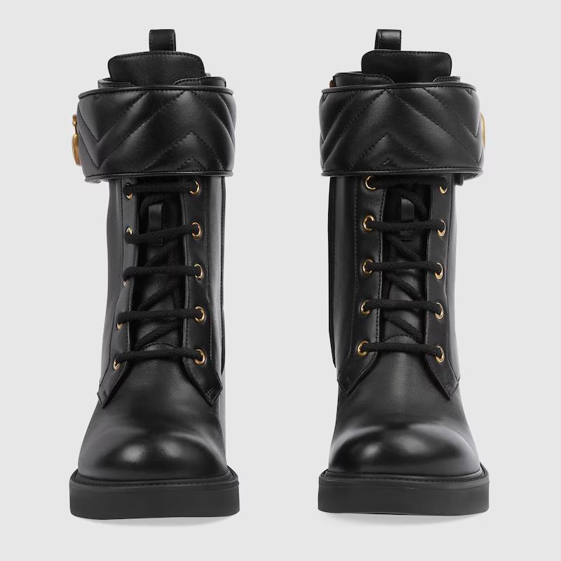 Giày Gucci Boot With Double G Nữ Đen Cao Cổ