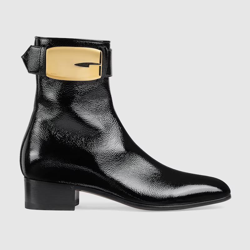 Giày Gucci Retro G Boot Nữ Đen Cao Cổ