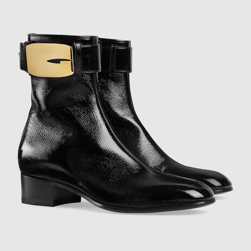 Giày Gucci Retro G Boot Nữ Đen Cao Cổ