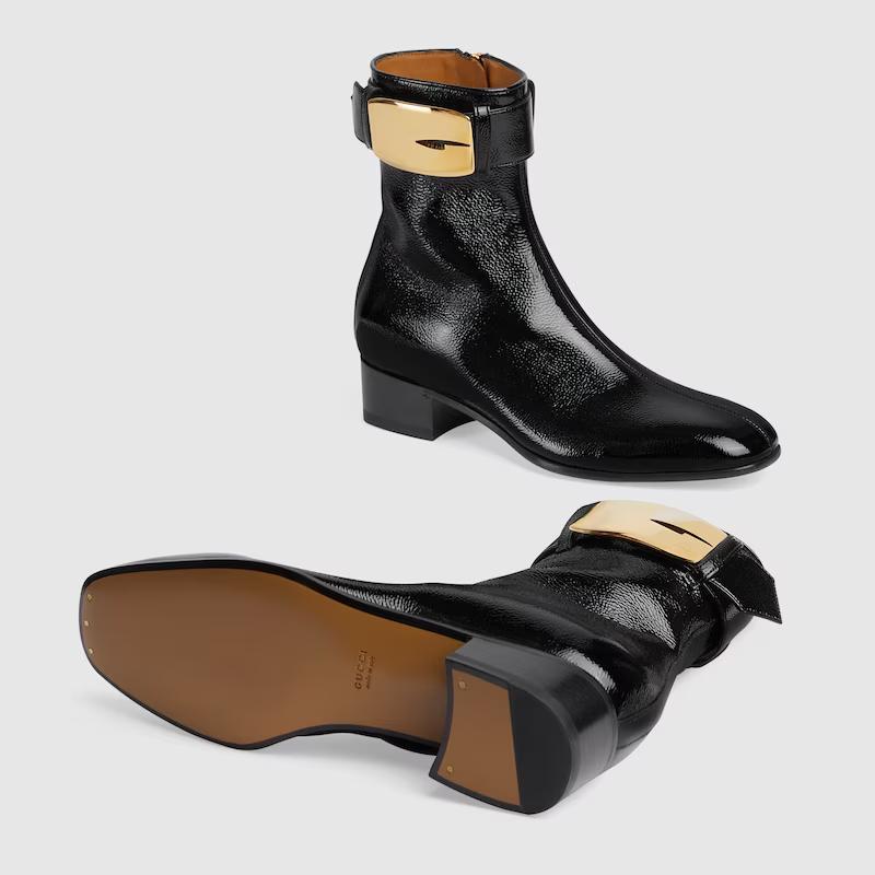 Giày Gucci Retro G Boot Nữ Đen Cao Cổ