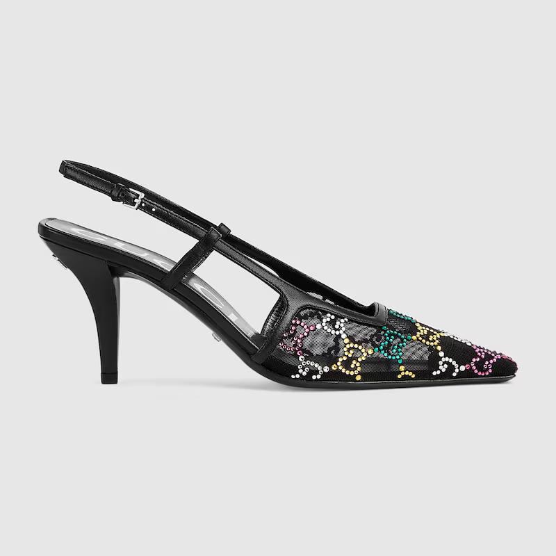 Giày Gucci Gg Slingback Pump Nữ Đen