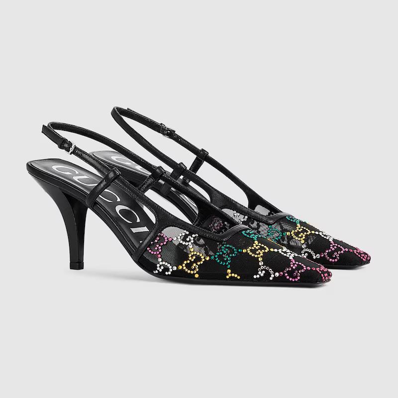 Giày Gucci Gg Slingback Pump Nữ Đen