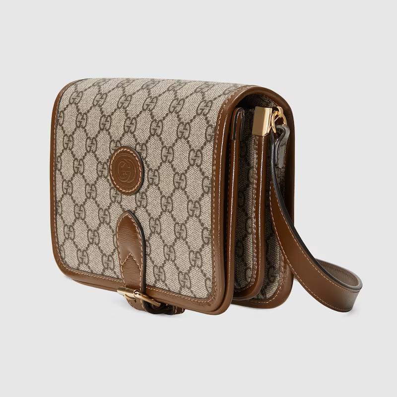 Túi Gucci Mini Shoulder Bag With Interlocking G Nam Màu Da Nâu