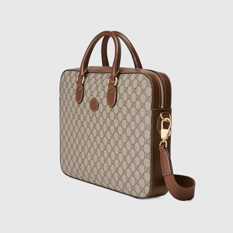 Túi Gucci Bussiness Case With Interlocking G Nam Màu Da Nâu