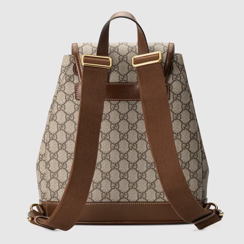 Túi Gucci Backpack With Interlocking G Nam Màu Da Nâu