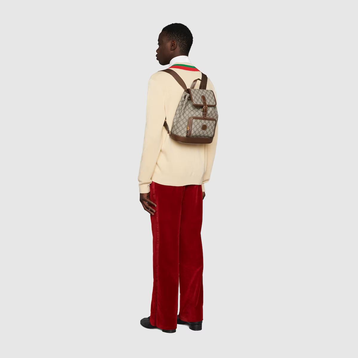 Túi Gucci Backpack With Interlocking G Nam Màu Da Nâu