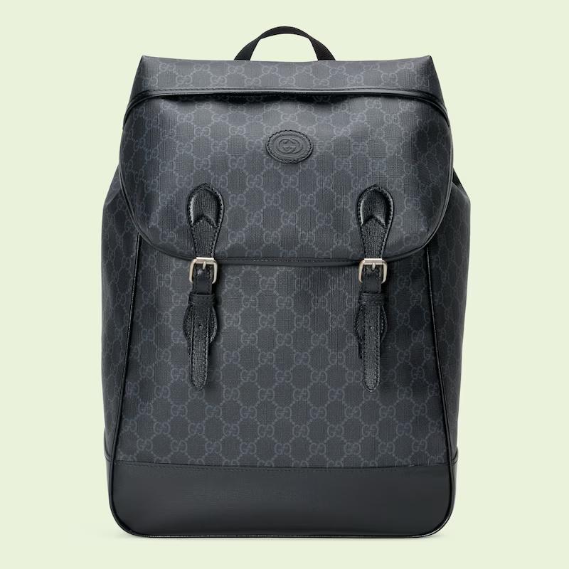 Túi Gucci Medium Backpack With Interlocking G Nam Màu Đen