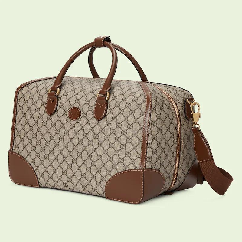 Túi Gucci Duffle Bag With Interlocking G Nam Màu Da Nâu