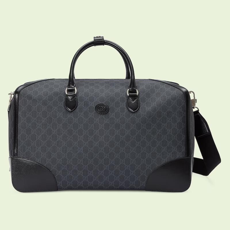 Túi Gucci Large Duffle Bag With Interlocking G Nam Màu Đen