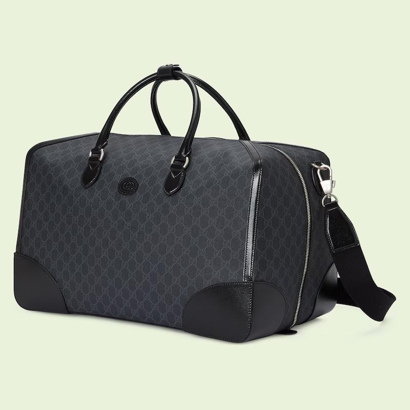 Túi Gucci Large Duffle Bag With Interlocking G Nam Màu Đen