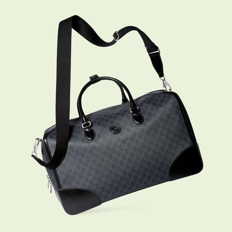 Túi Gucci Large Duffle Bag With Interlocking G Nam Màu Đen