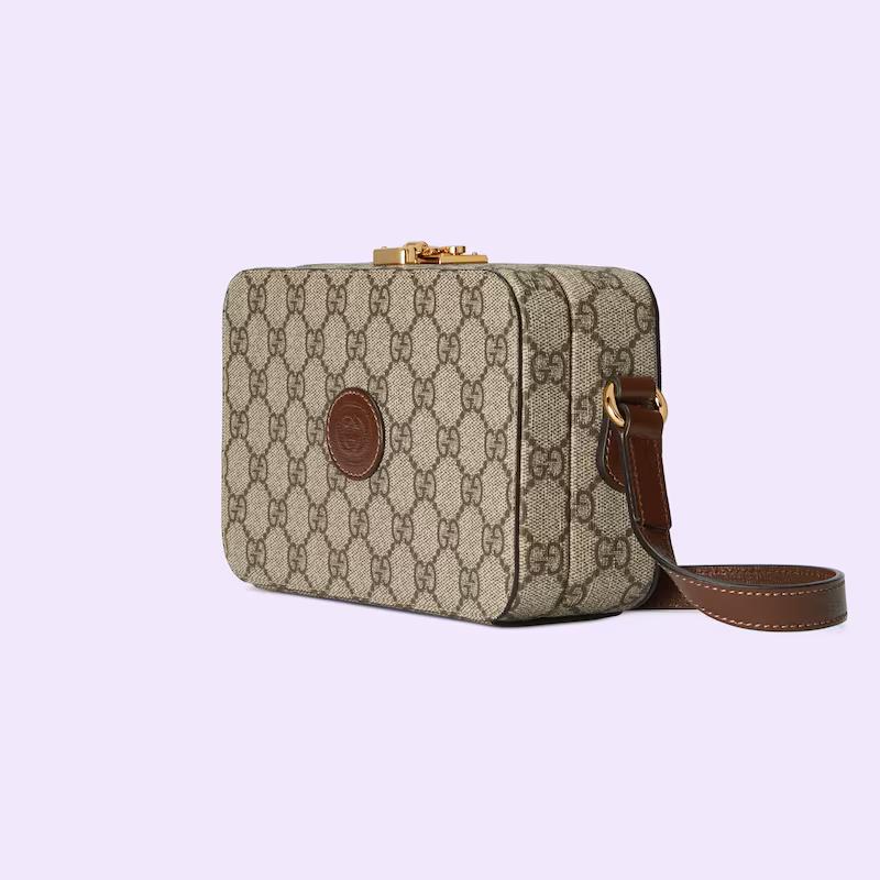 Túi Gucci Gg Mini Bag With Interlocking G Nam Màu Da 