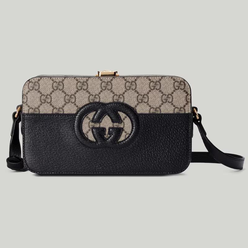 Túi Gucci Gg Mini Bag With Cut-Out Interlocking G Nam Màu Đen