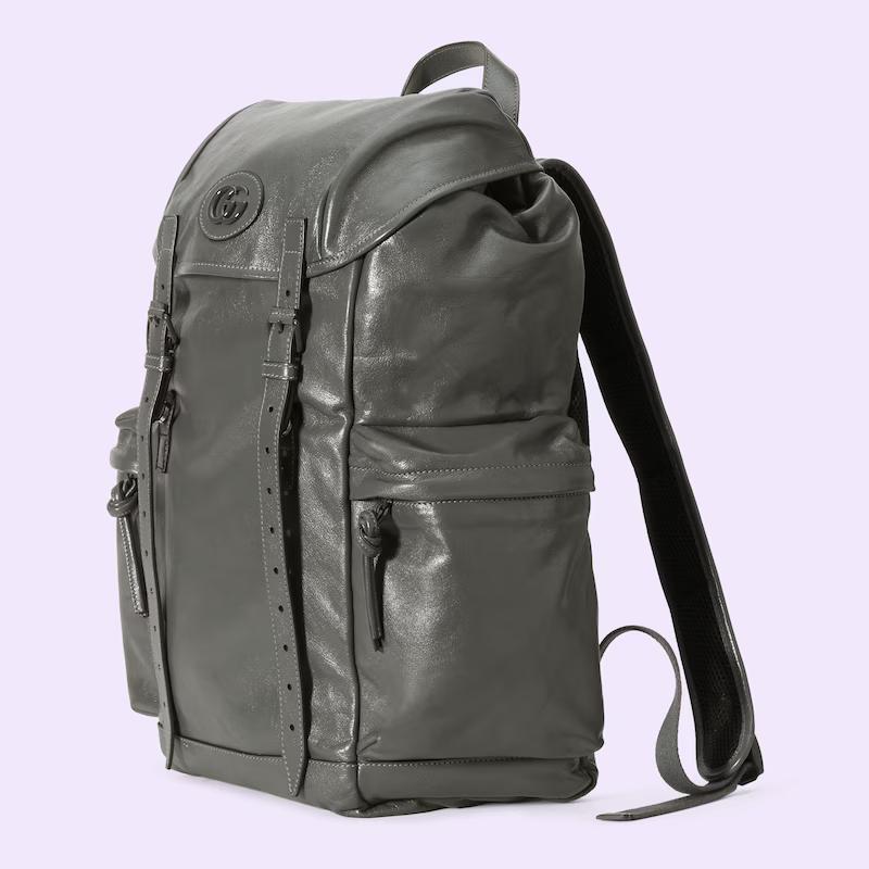 Túi Gucci Backpack With Tonal Double G Nam Màu Xám