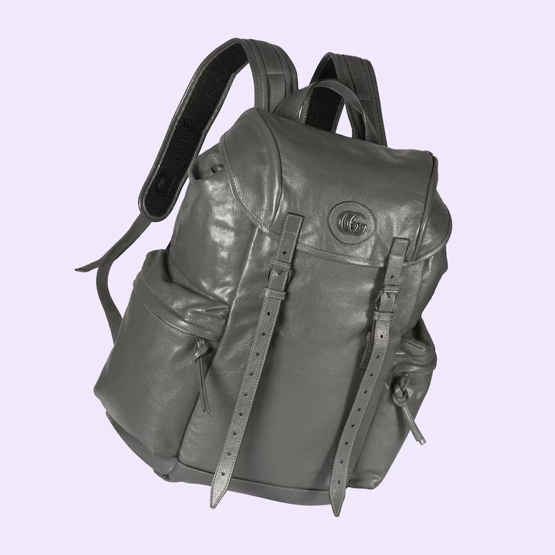 Túi Gucci Backpack With Tonal Double G Nam Màu Xám