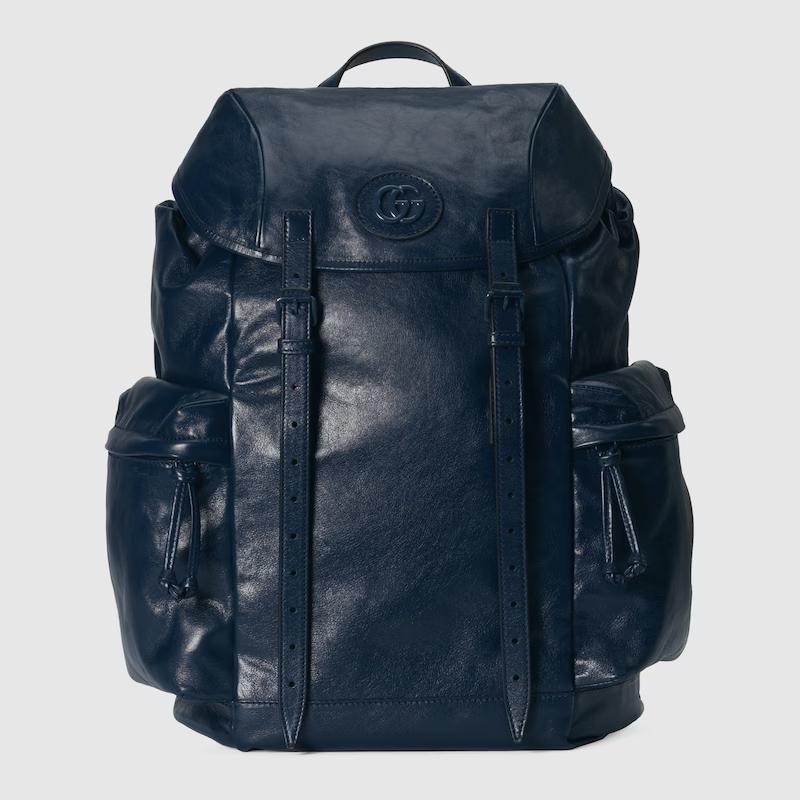 Túi Gucci Backpack With Tonal Double G Nam Màu Xanh Đen