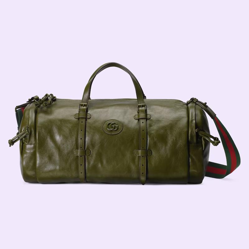 Túi Gucci Large Duffle Bag With Tonal Double G Nam Màu Xanh