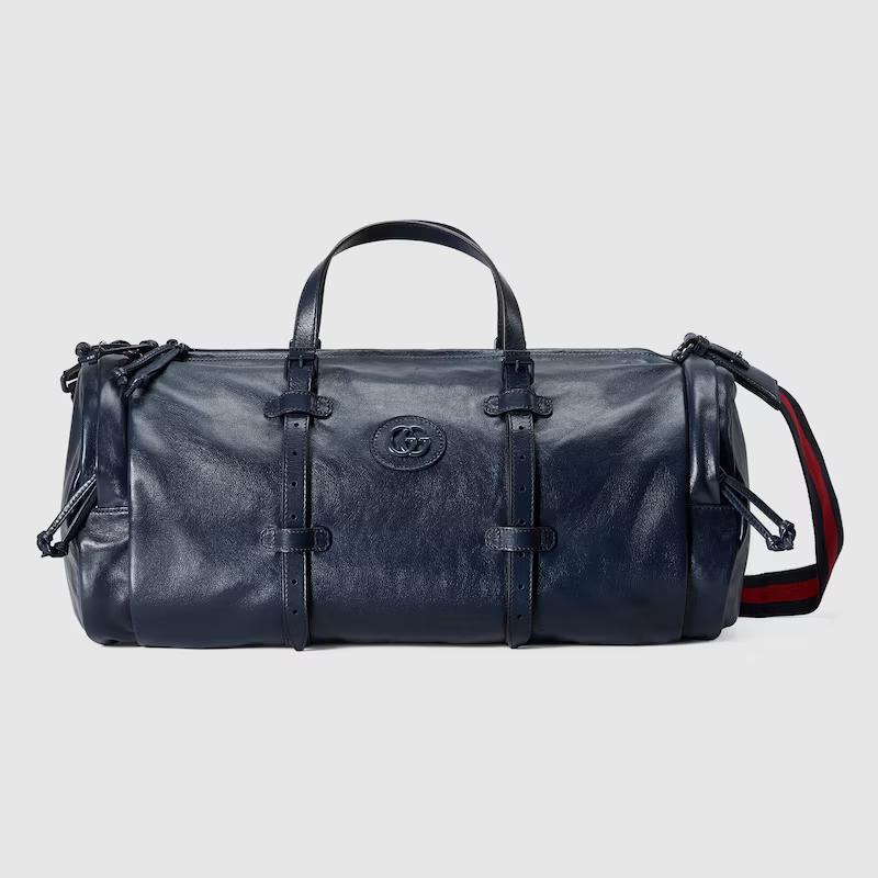 Túi Gucci Large Duffle Bag With Tonal Double G Nam Màu Xanh Đen