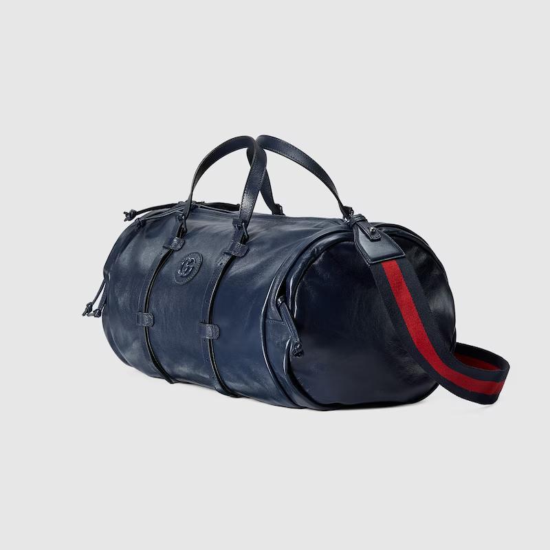 Túi Gucci Large Duffle Bag With Tonal Double G Nam Màu Xanh Đen