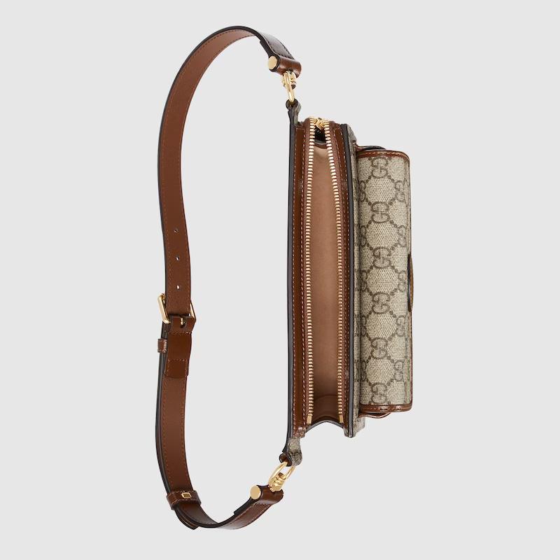 Túi Gucci Gg Belt Bag With Interlocking G Nam Màu Da 