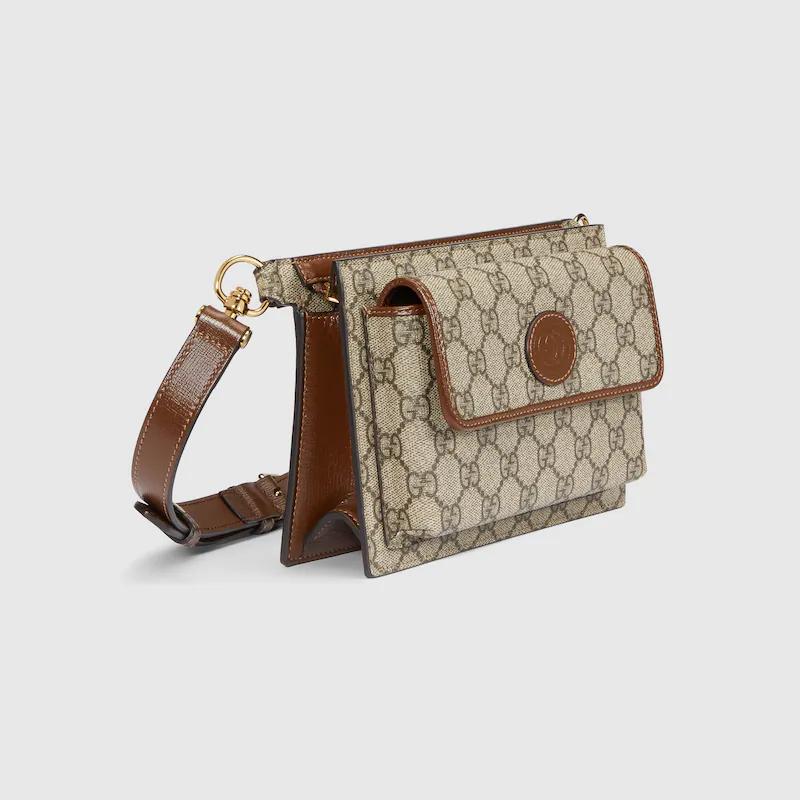 Túi Gucci Gg Belt Bag With Interlocking G Nam Màu Da 