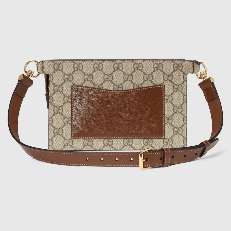 Túi Gucci Gg Belt Bag With Interlocking G Nam Màu Da 