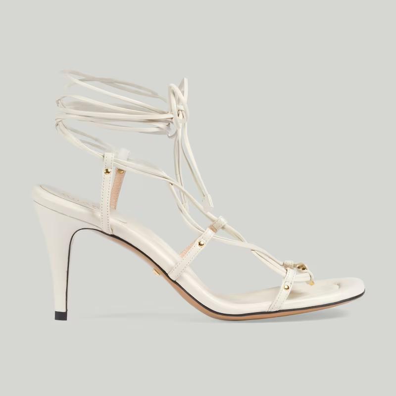 Giày Gucci Interlocking G Strappy Sandal Nữ Trắng