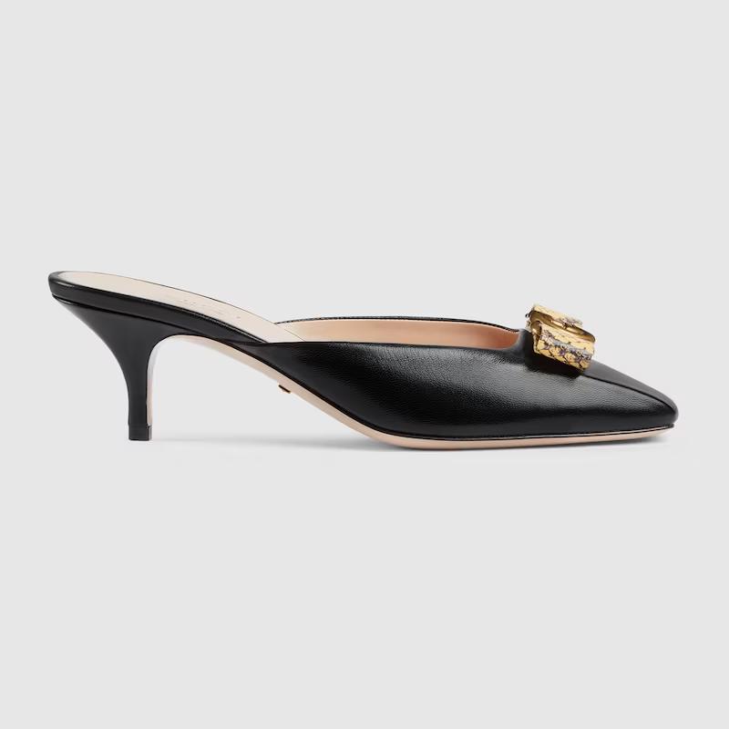 Giày Gucci Interlocking G Mule Nữ Đen