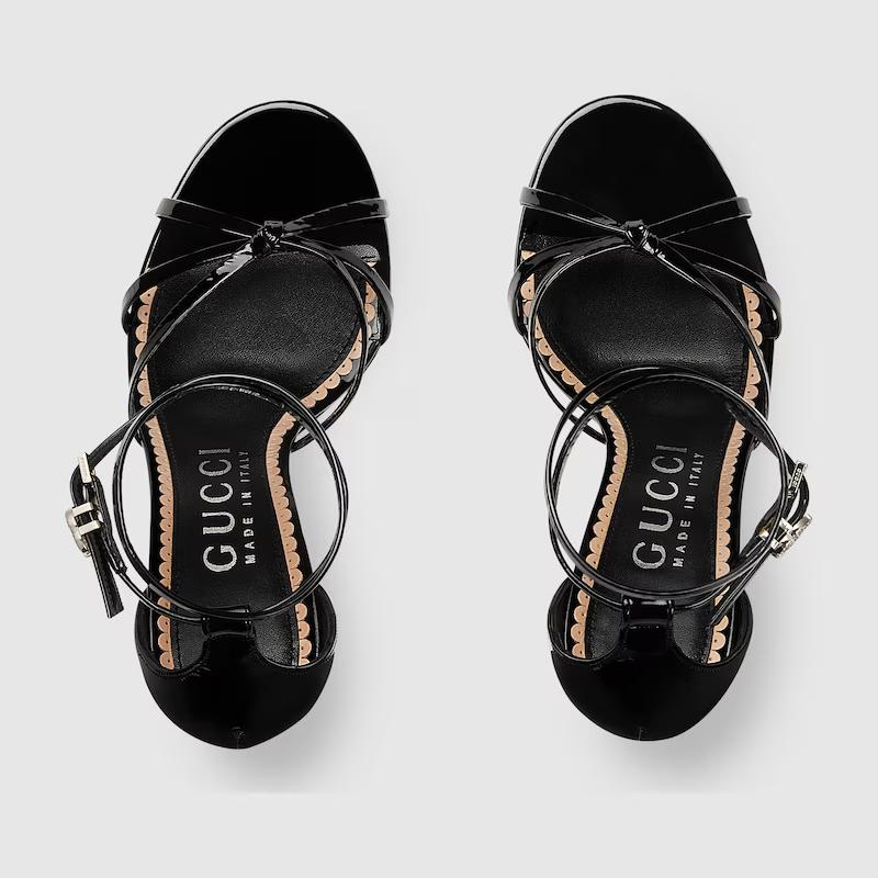 Giày Gucci Strappy Sandal Nữ Đen