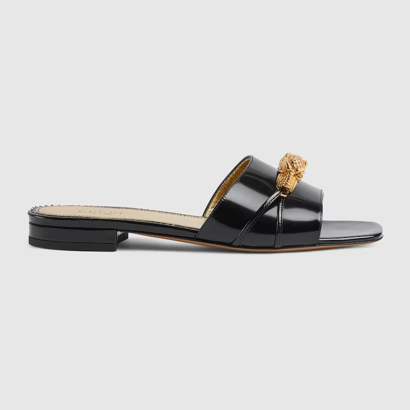 Giày Gucci Slide Sandal With Hardware Nữ Đen