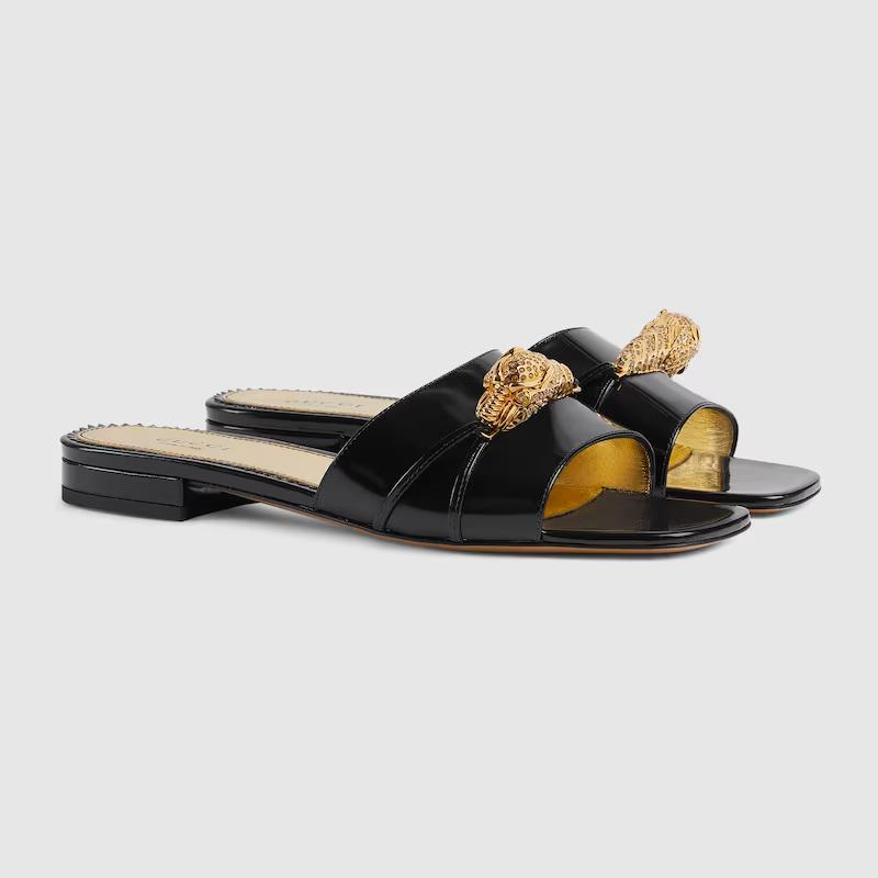 Giày Gucci Slide Sandal With Hardware Nữ Đen