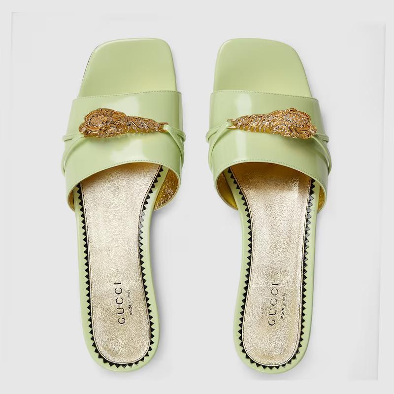 Giày Gucci Slide Sandal With Hardware Nữ Xanh