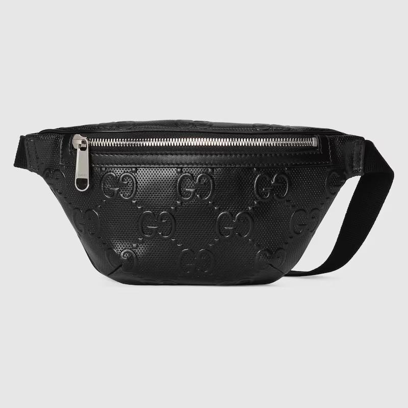 Túi Gucci Gg Embossed Belt Bag Nam Màu Đen